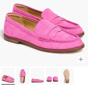 J. Crew factory pink suede loafers NWT